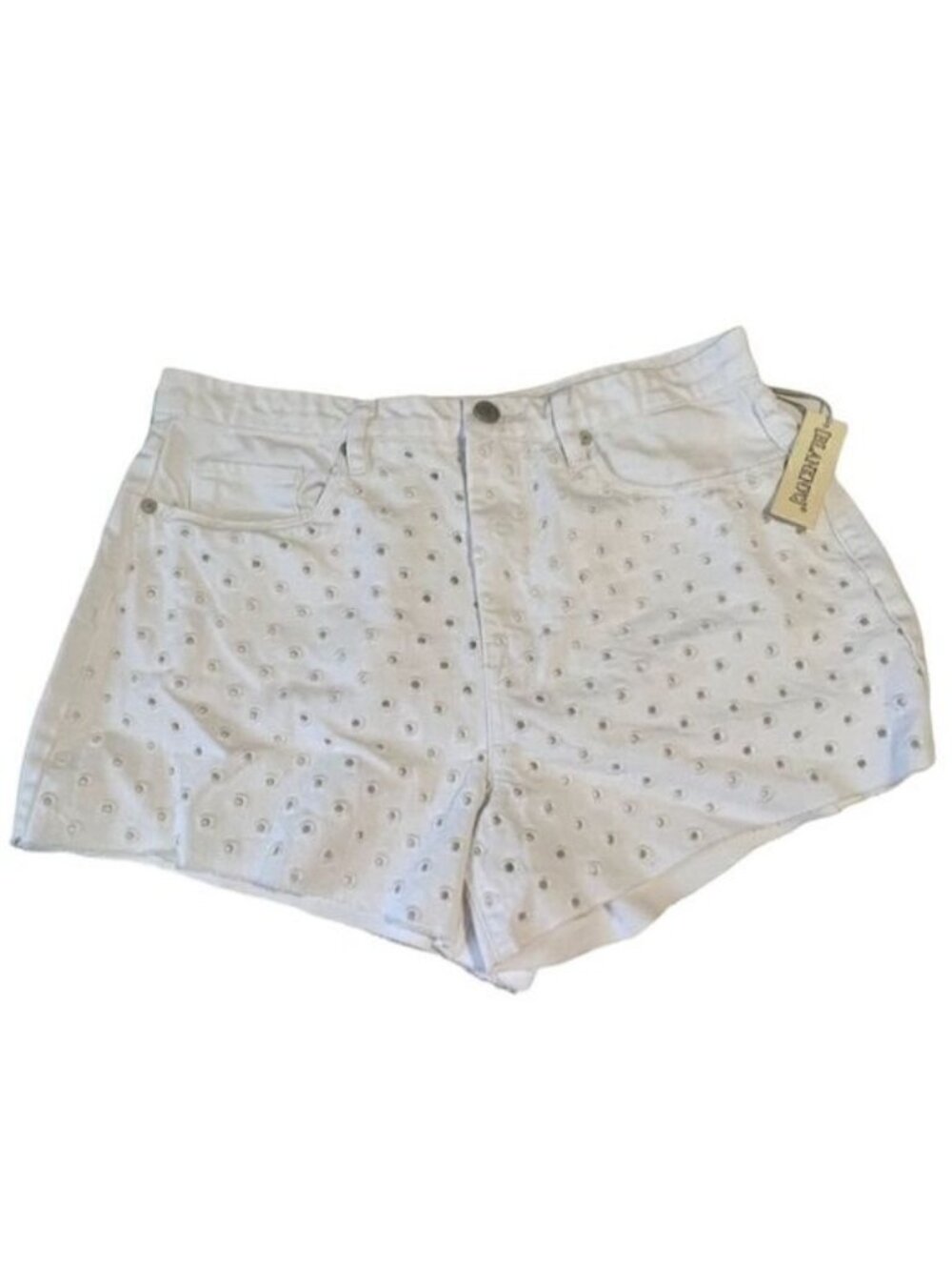 Blank NYC The Barrow White Vintage High-Rise Eyelet Cutoff Shorts Size 31 NWT